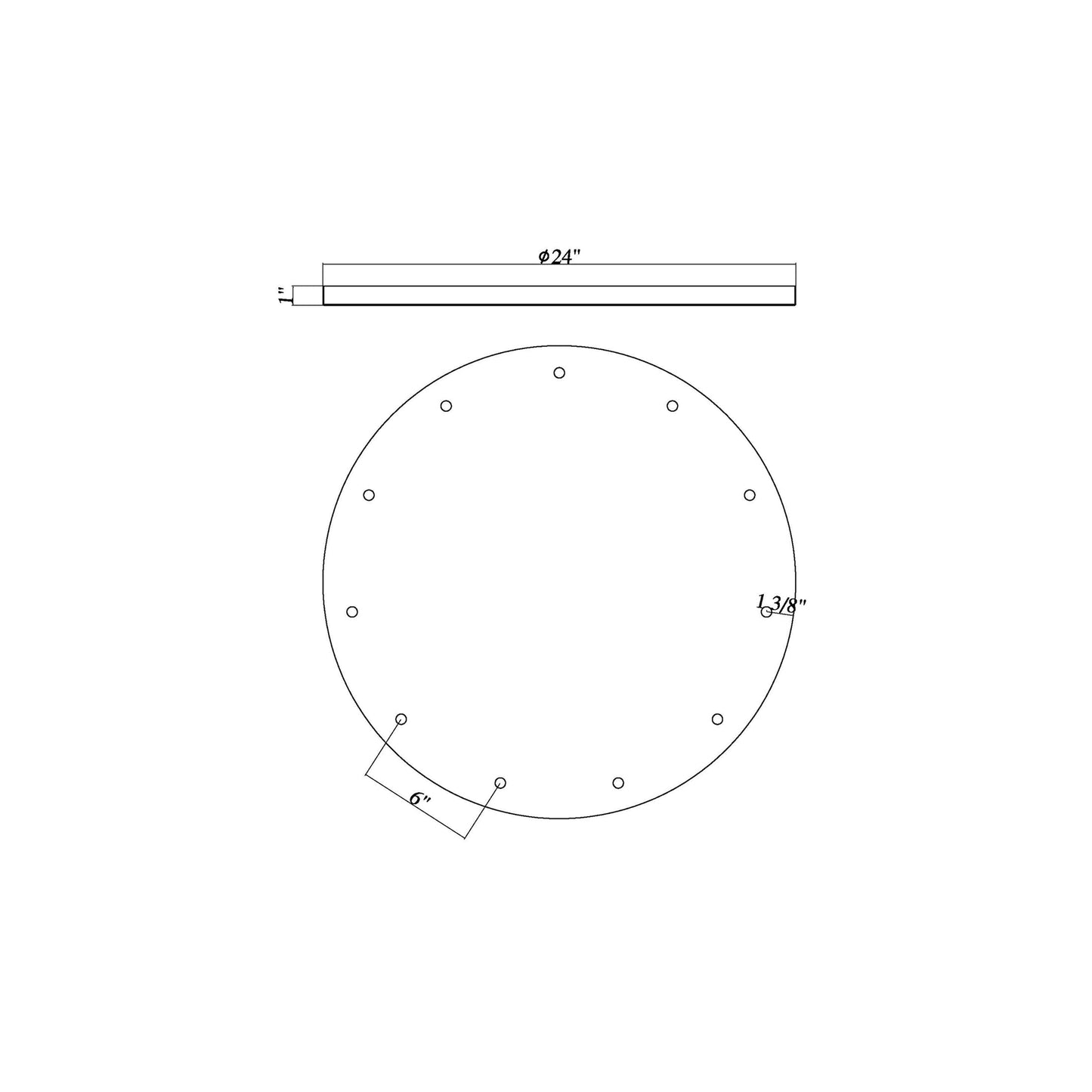 Multi Point CP2411R Canopy - line drawing.