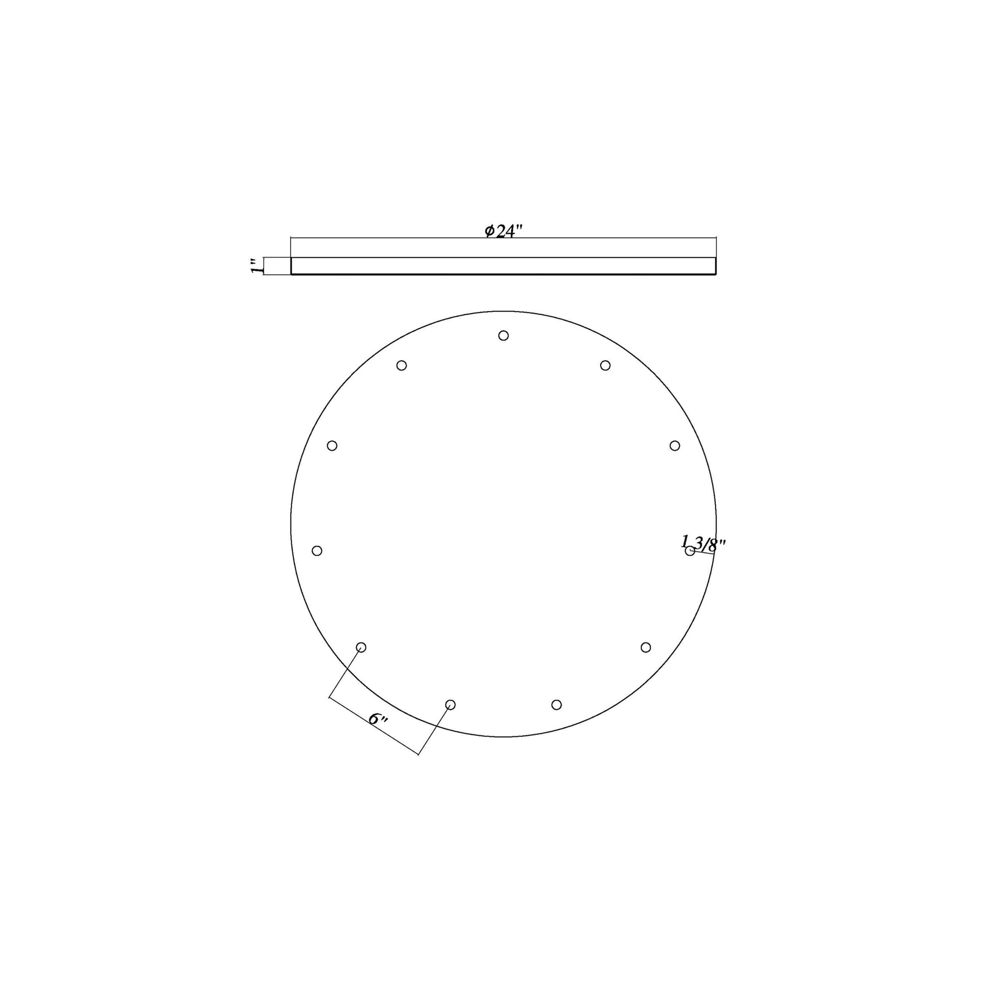 Multi Point CP2411R Canopy - line drawing.