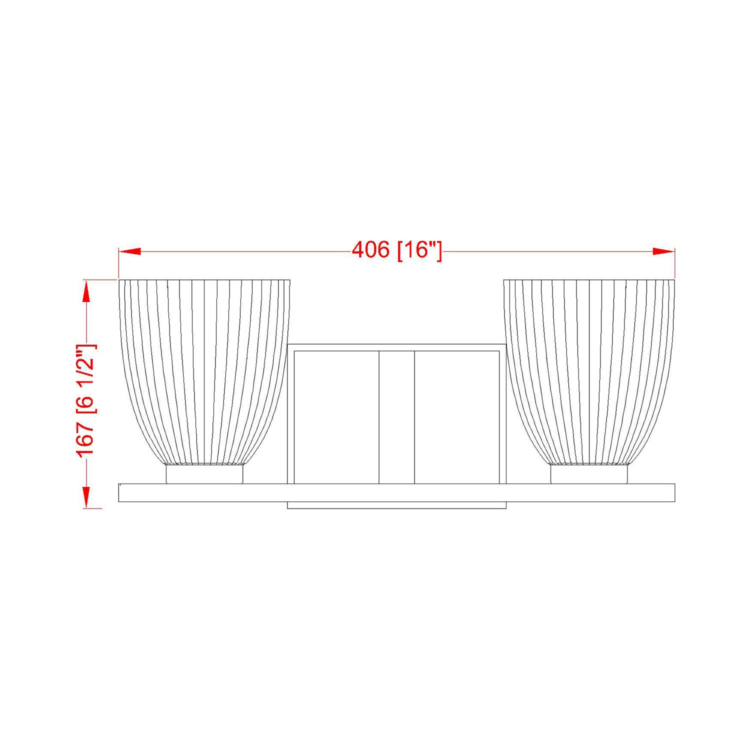 Naya Bath Vanity Light - line drawing.