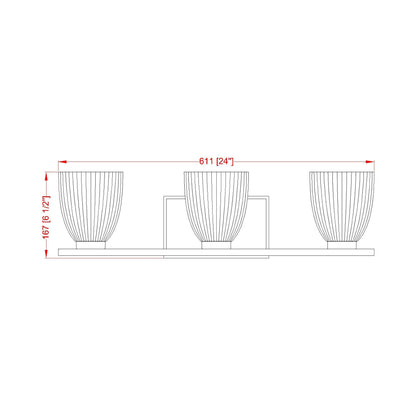 Naya Bath Vanity Light - line drawing.