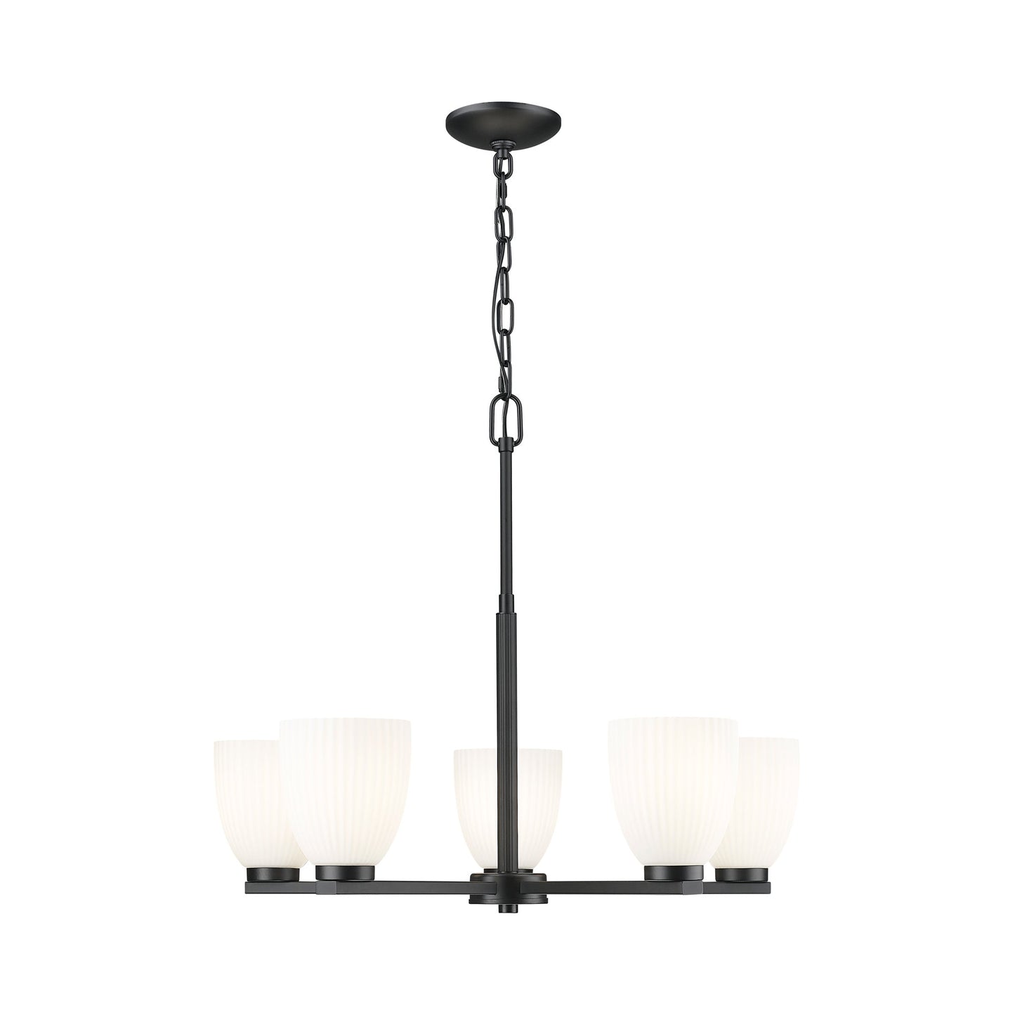 Naya Chandelier in Matte Black (5-Light).