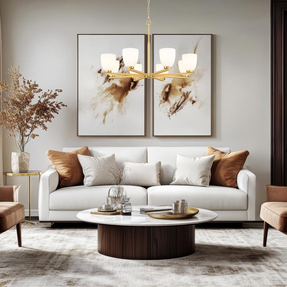 Naya Chandelier in living room.