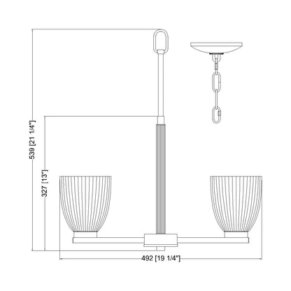 Naya Chandelier - line drawing.