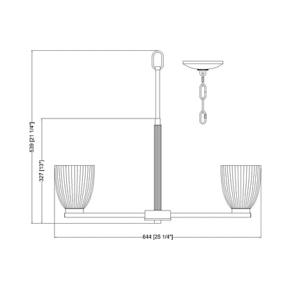 Naya Chandelier - line drawing.
