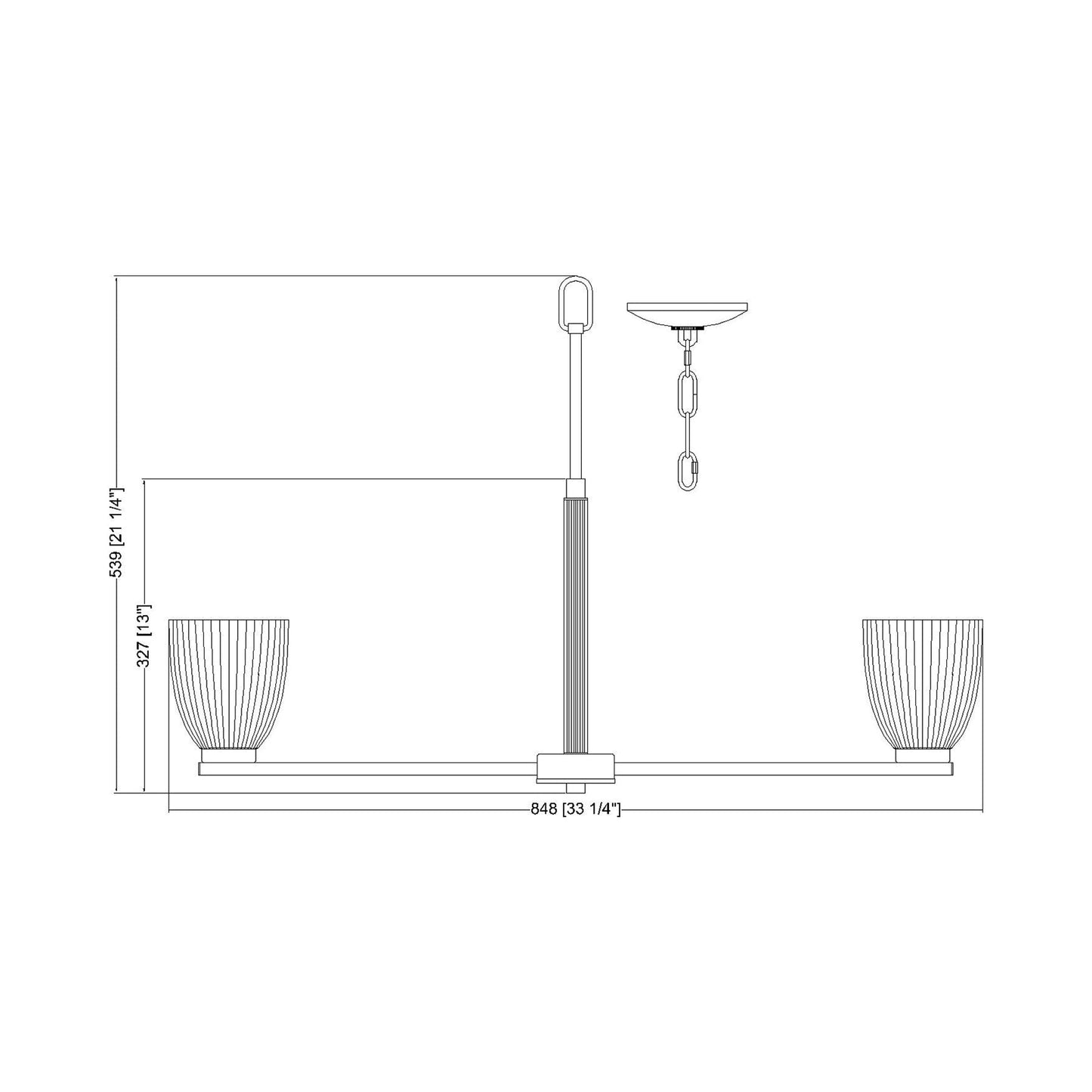 Naya Chandelier - line drawing.