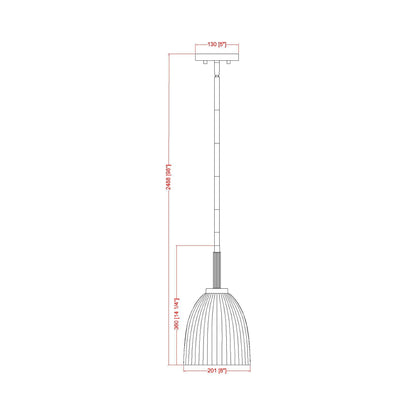 Naya Pendant Light - line drawing.