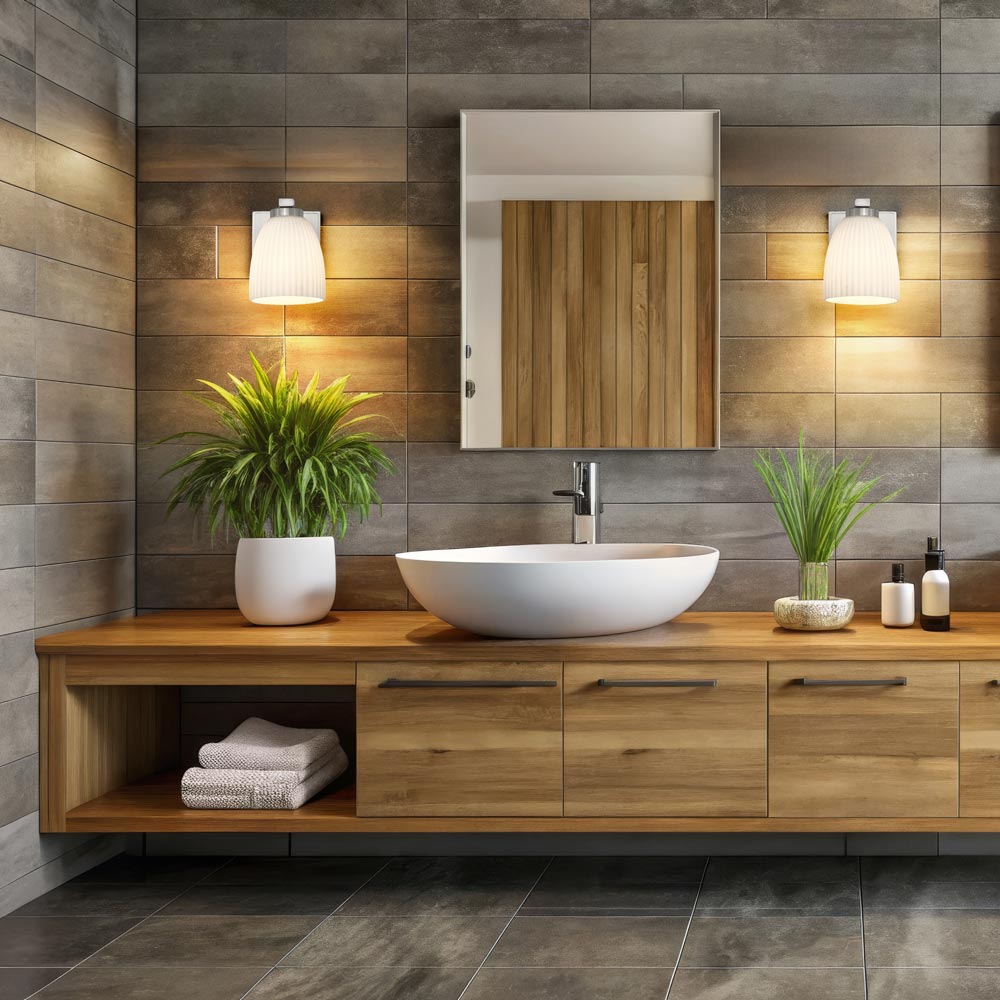 Naya Wall Light in bathroom.