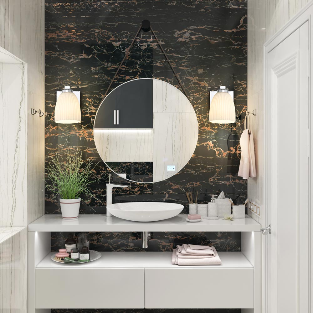 Naya Wall Light in bathroom.