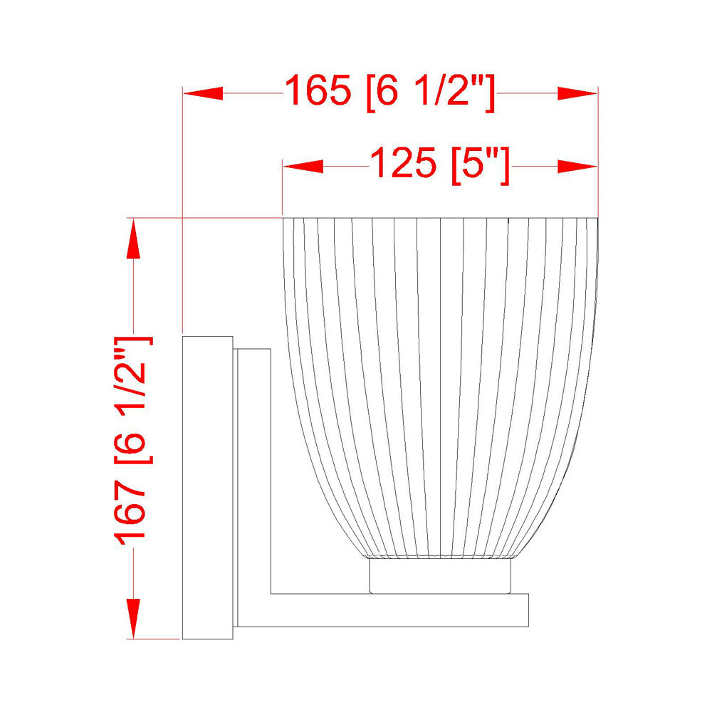 Naya Wall Light - line drawing.