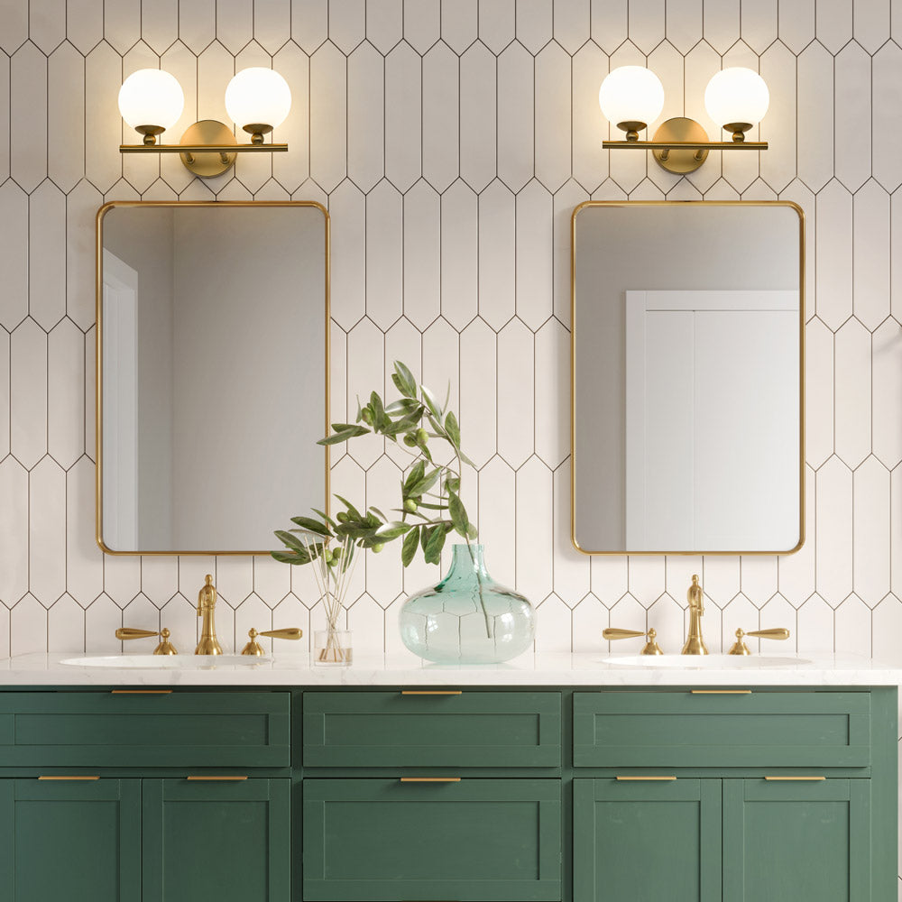 Neoma Bath Vanity Light in bathroom.