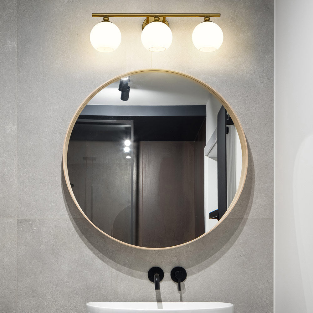 Neoma Bath Vanity Light in bathroom.
