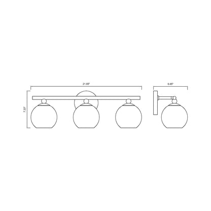 Neoma Bath Vanity Light - line drawing.