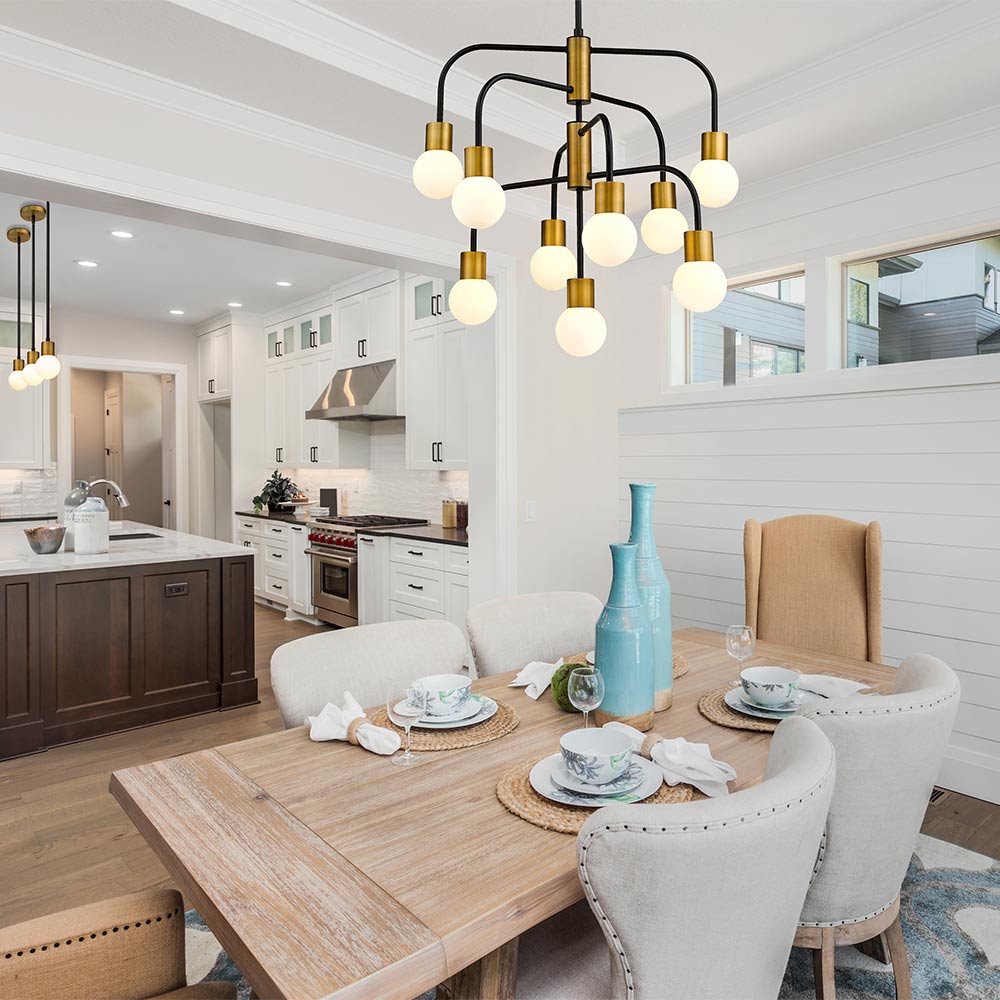 Neutra Chandelier in dining room.