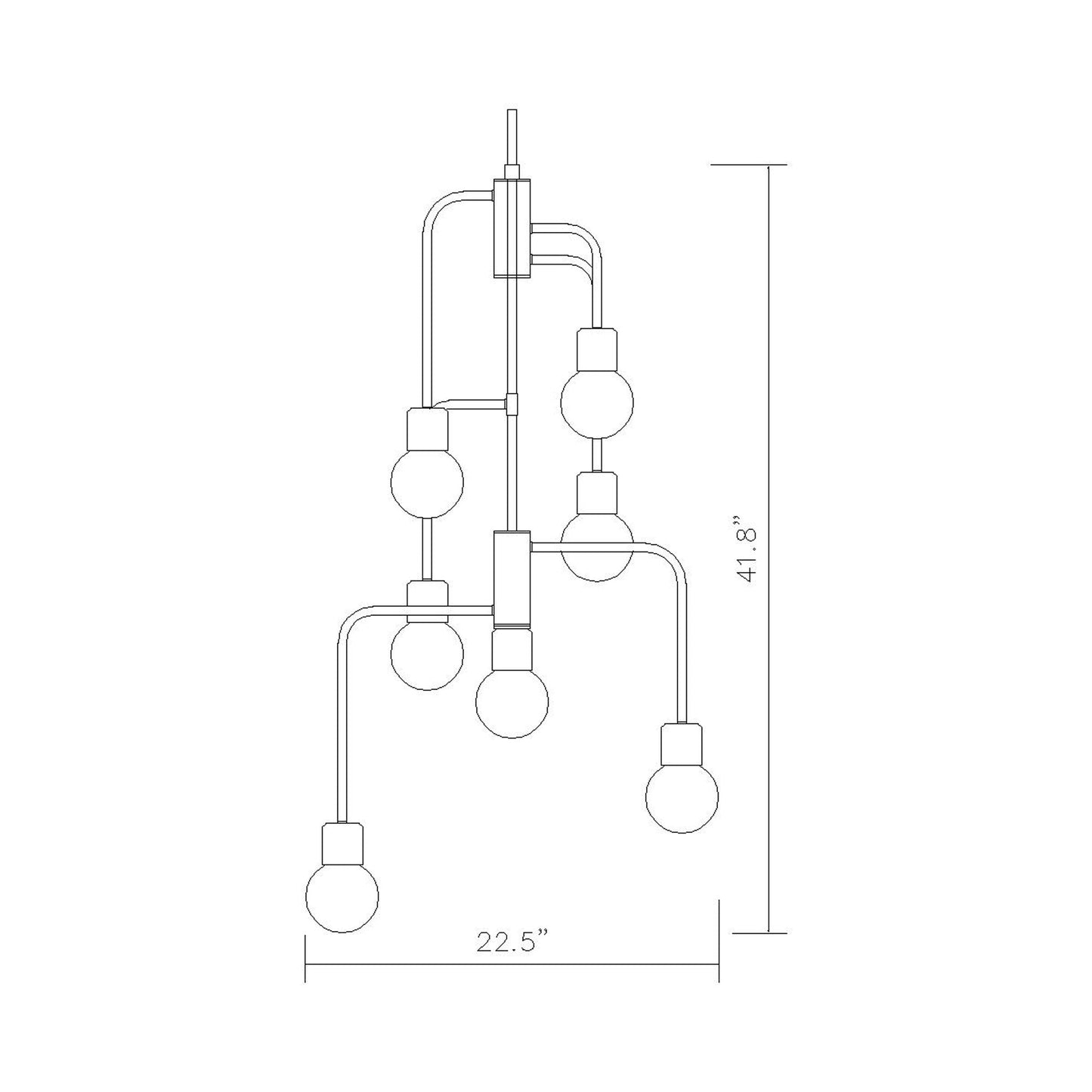 Neutra Chandelier - line drawing.