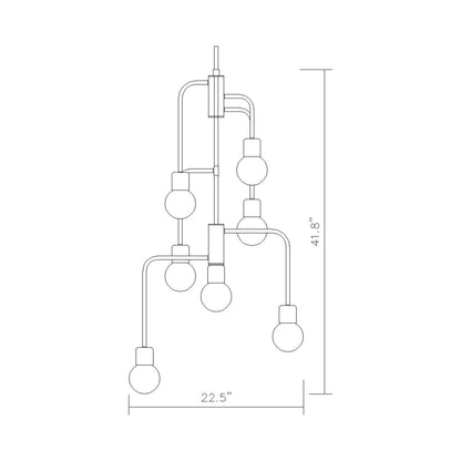 Neutra Chandelier - line drawing.