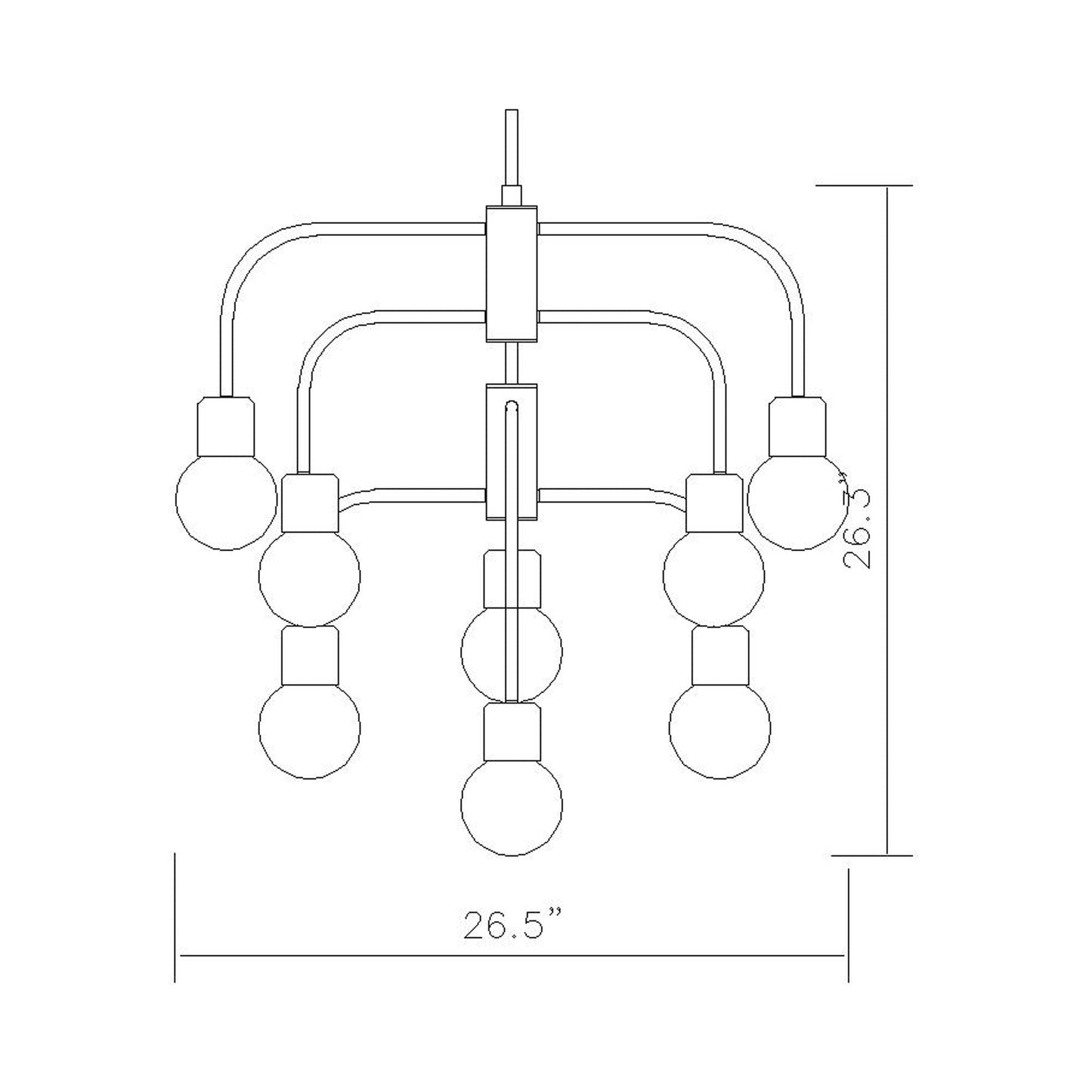 Neutra Chandelier - line drawing.