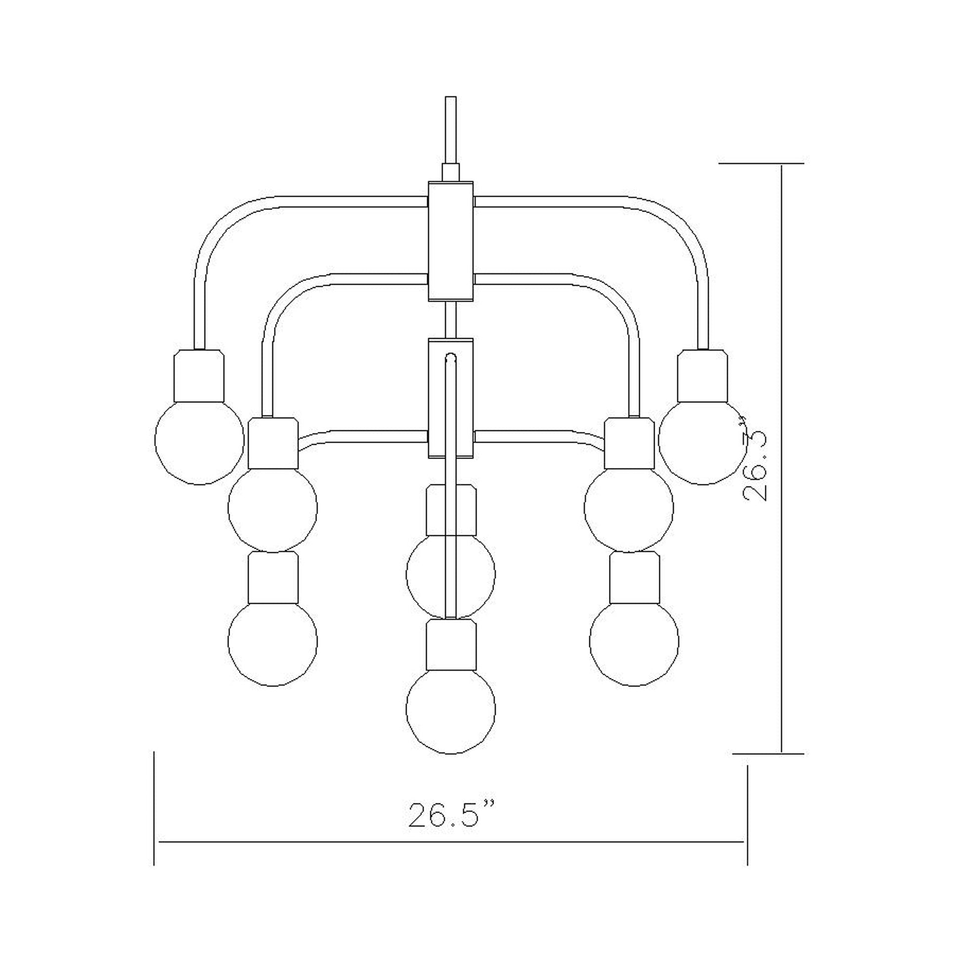 Neutra Chandelier - line drawing.