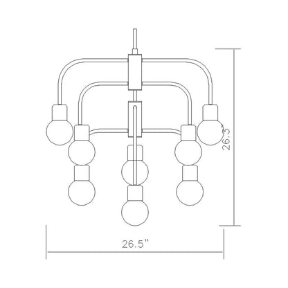 Neutra Chandelier - line drawing.