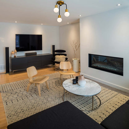 Neutra Semi Flush Mount Ceiling Light in living room.