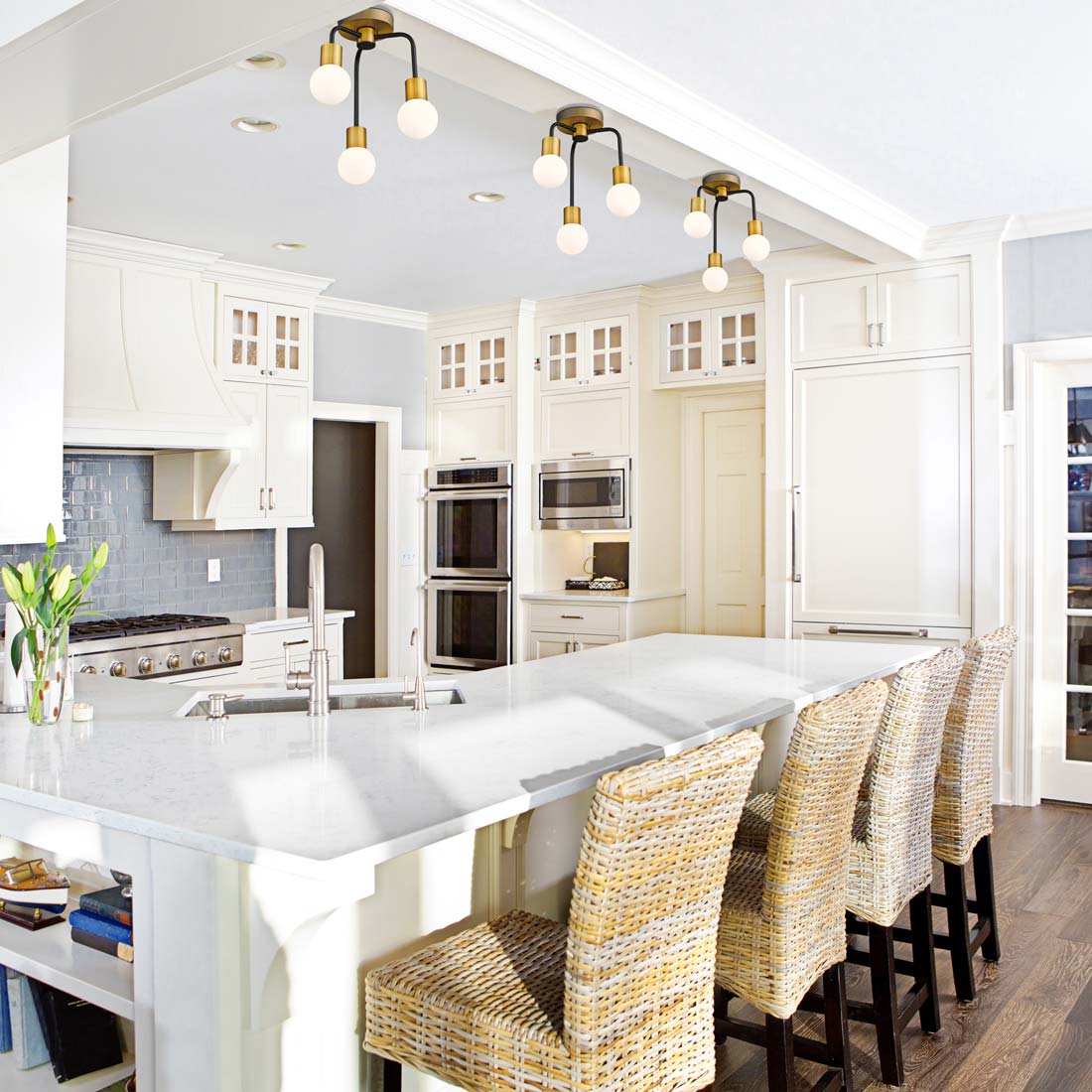 Neutra Semi Flush Mount Ceiling Light in kitchen.