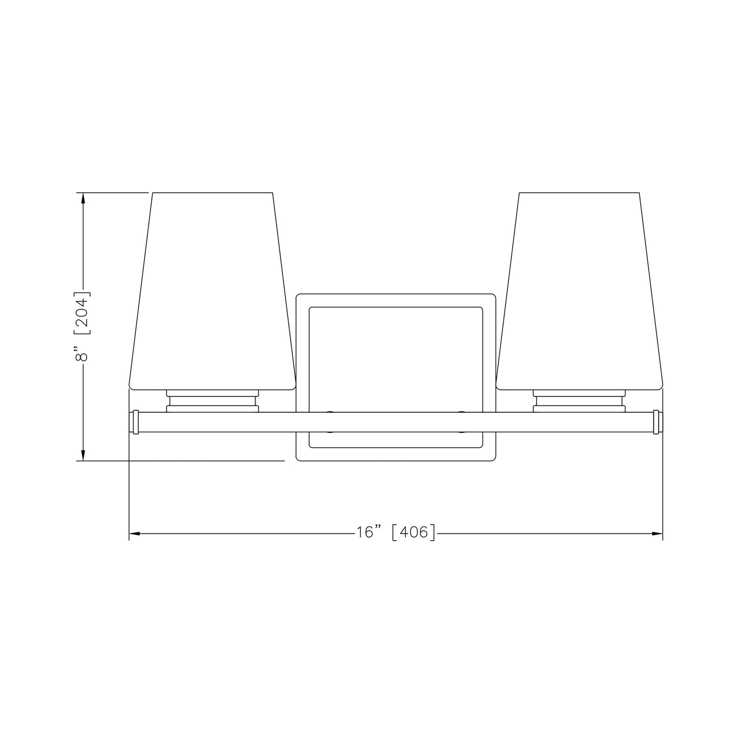 Nextra Bath Vanity Light - line drawing.