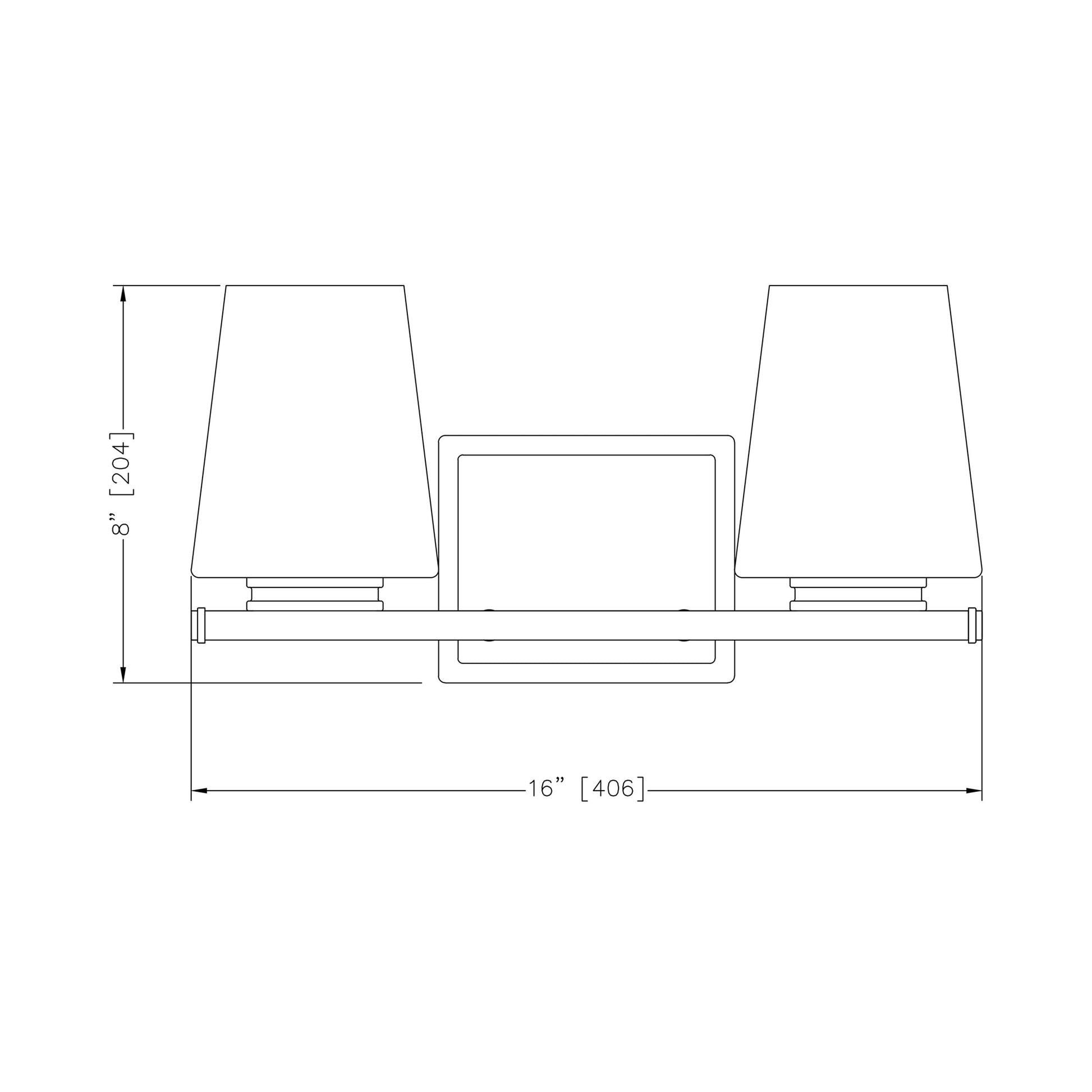 Nextra Bath Vanity Light - line drawing.