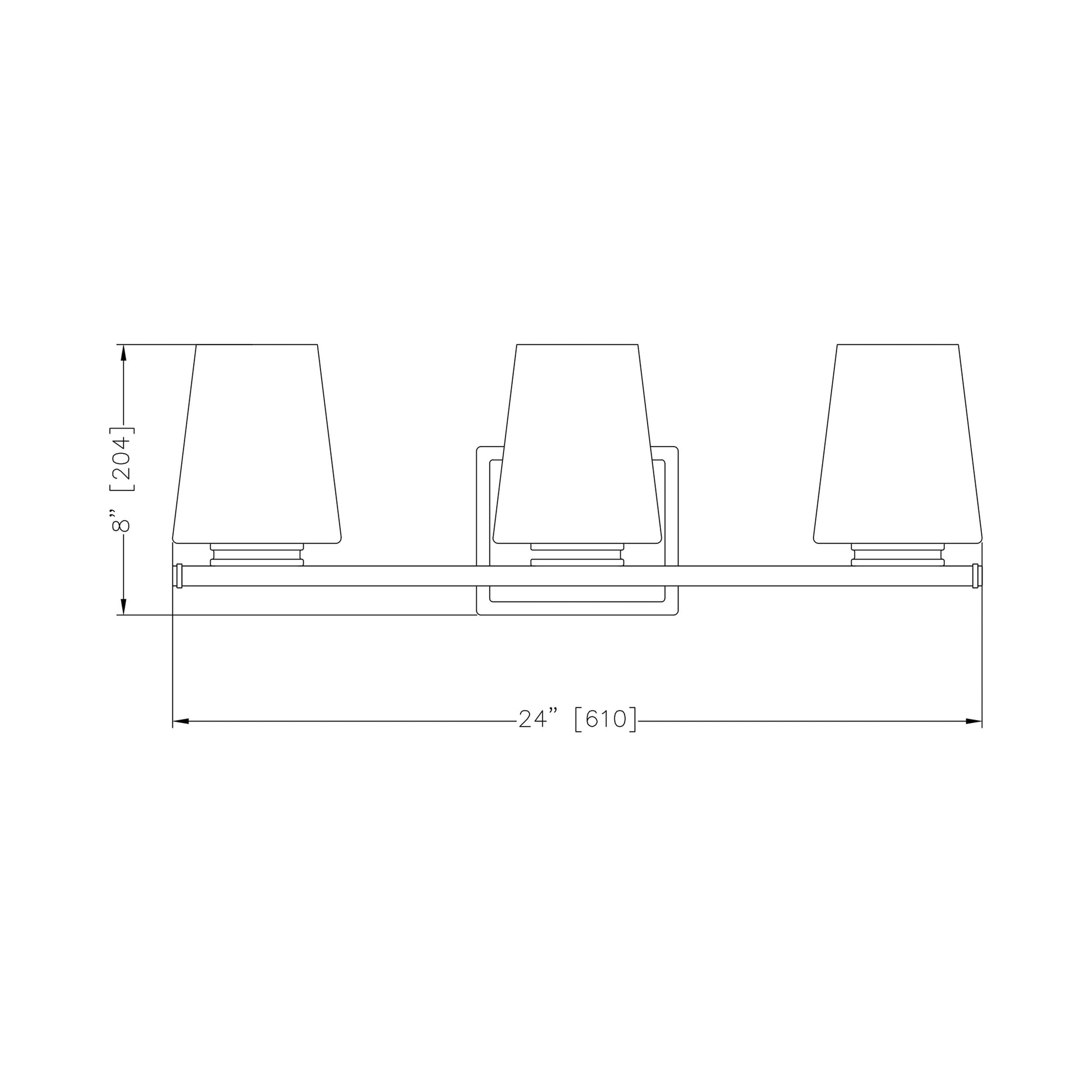 Nextra Bath Vanity Light - line drawing.