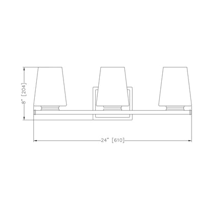 Nextra Bath Vanity Light - line drawing.