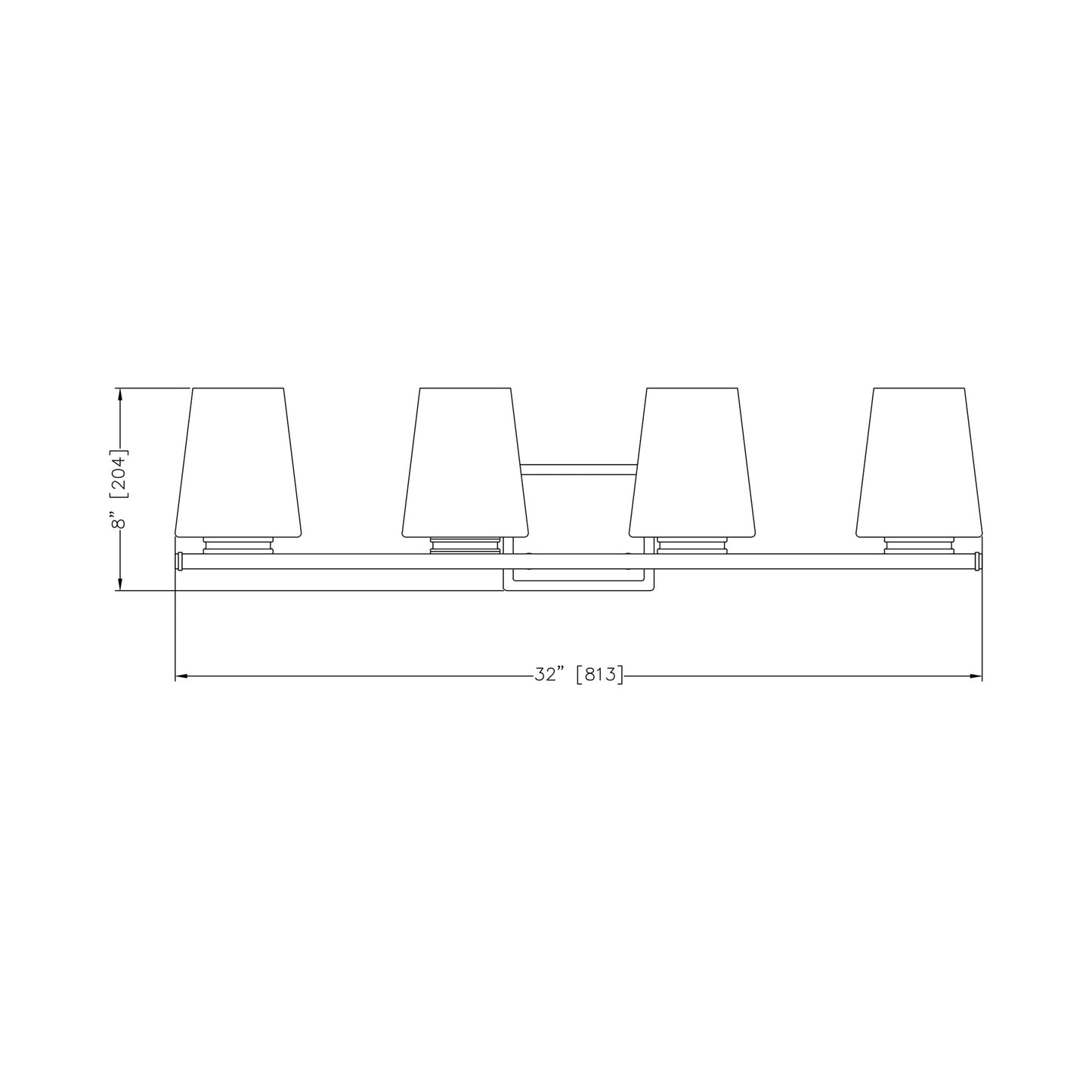Nextra Bath Vanity Light - line drawing.