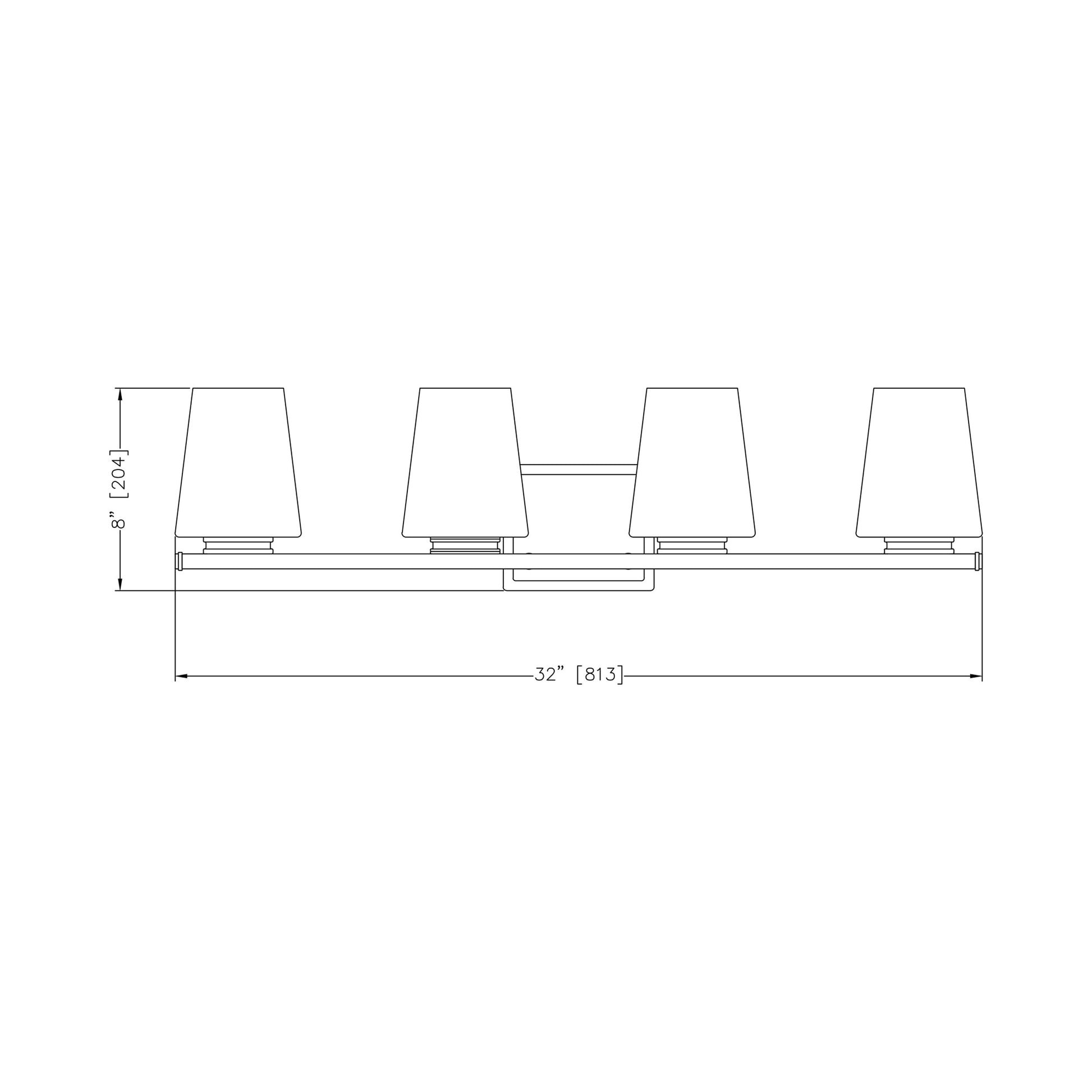 Nextra Bath Vanity Light - line drawing.