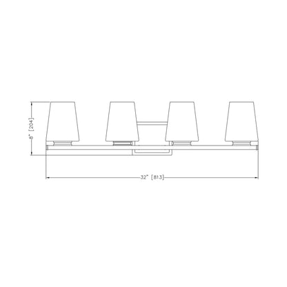 Nextra Bath Vanity Light - line drawing.