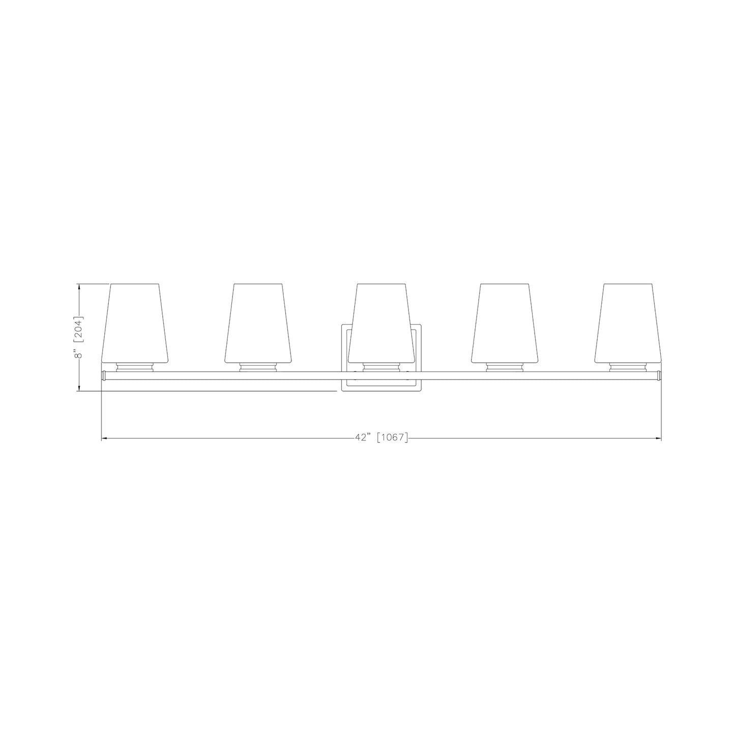 Nextra Bath Vanity Light - line drawing.