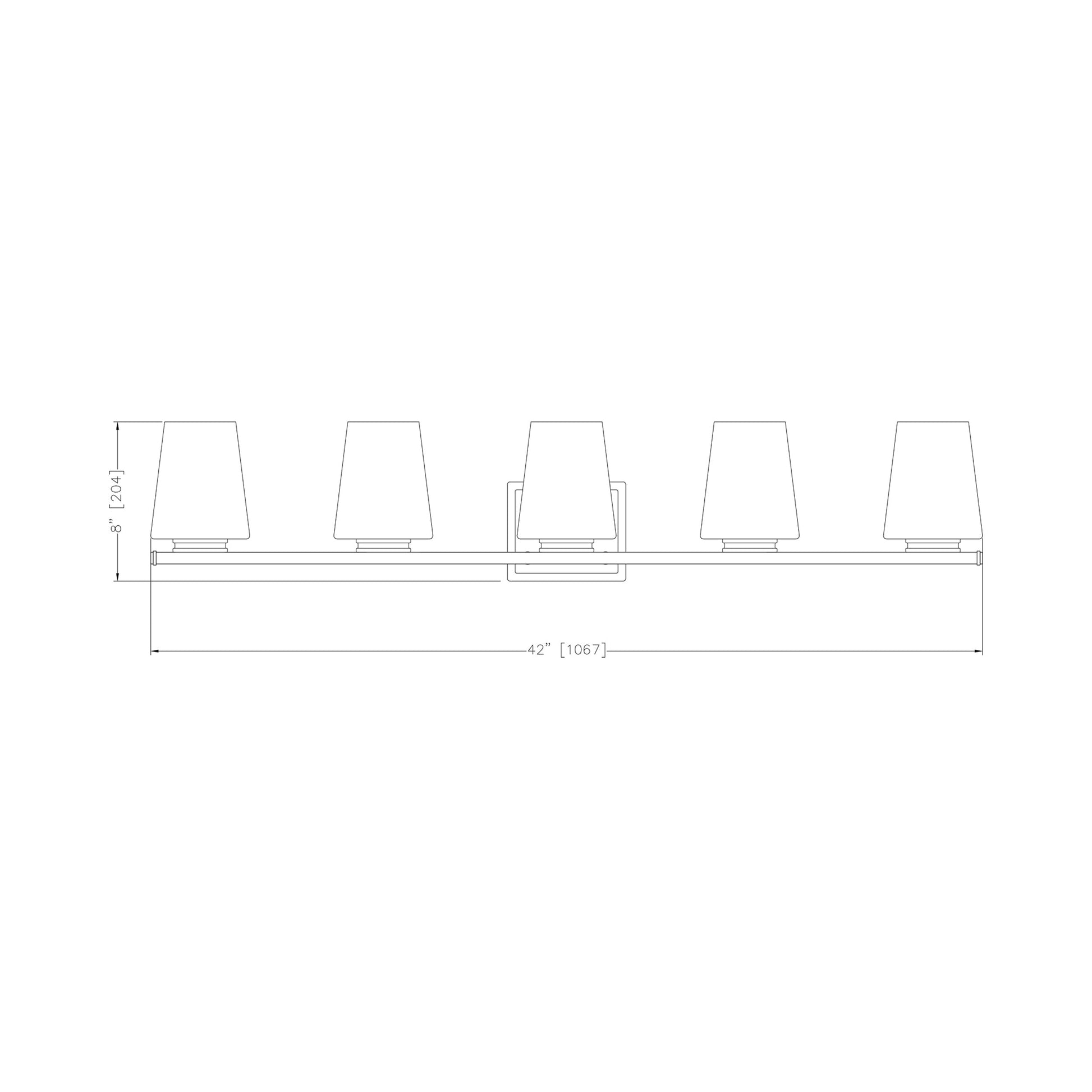 Nextra Bath Vanity Light - line drawing.