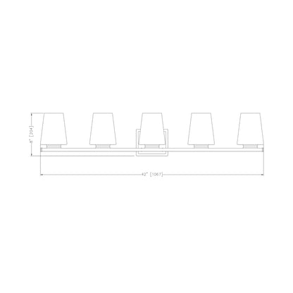 Nextra Bath Vanity Light - line drawing.