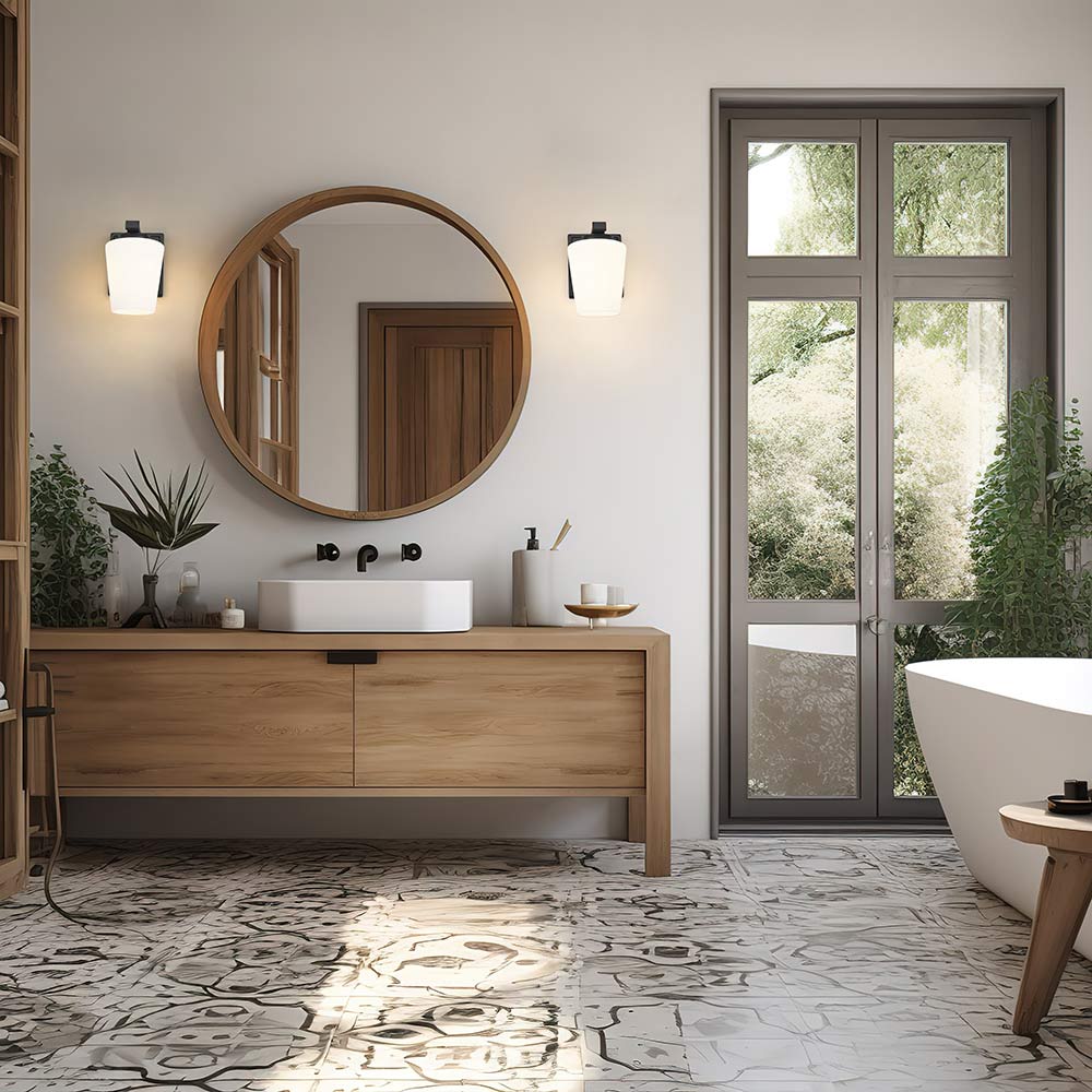 Nextra Wall Light in bathroom.