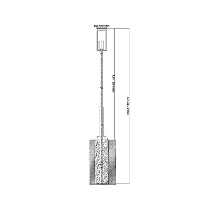 Nova 5010 Outdoor Post Light - line drawing.