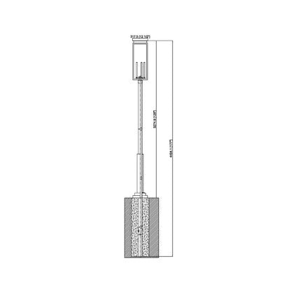 Nova 5010 Outdoor Post Light - line drawing.