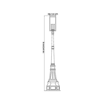Nova 564 Outdoor Post Light - line drawing.