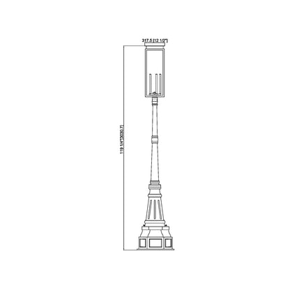 Nova 564 Outdoor Post Light - line drawing.