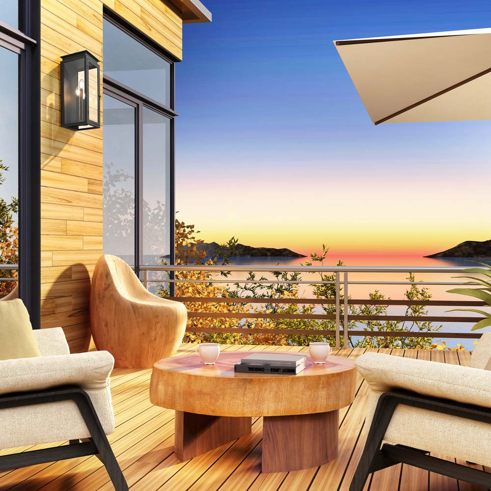 Nova Outdoor Wall Light in Outside Area.