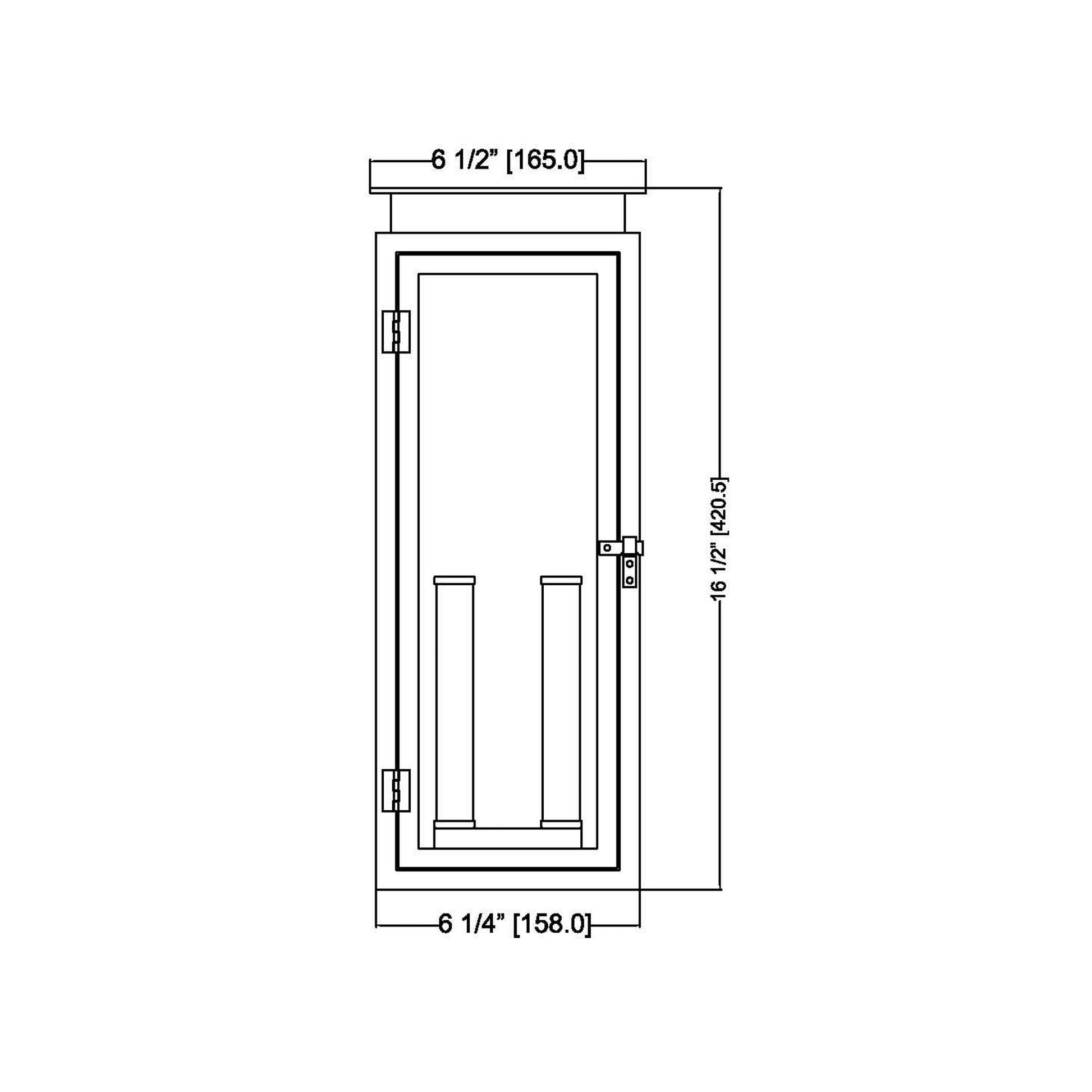 Nova Outdoor Wall Light - line drawing.