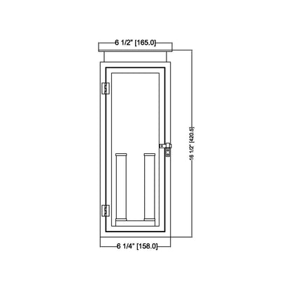 Nova Outdoor Wall Light - line drawing.