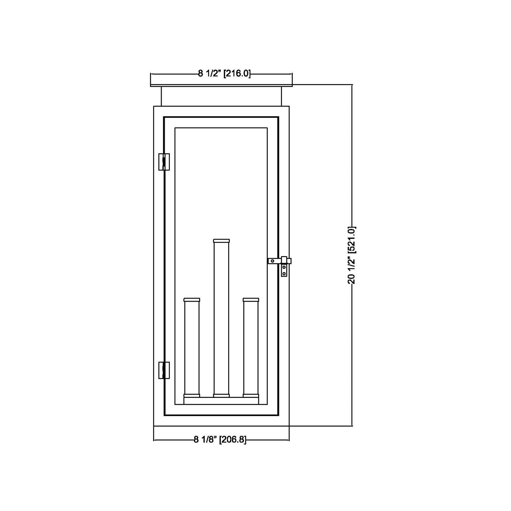 Nova Outdoor Wall Light - line drawing.