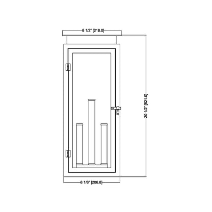 Nova Outdoor Wall Light - line drawing.