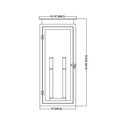Nova Outdoor Wall Light - line drawing.
