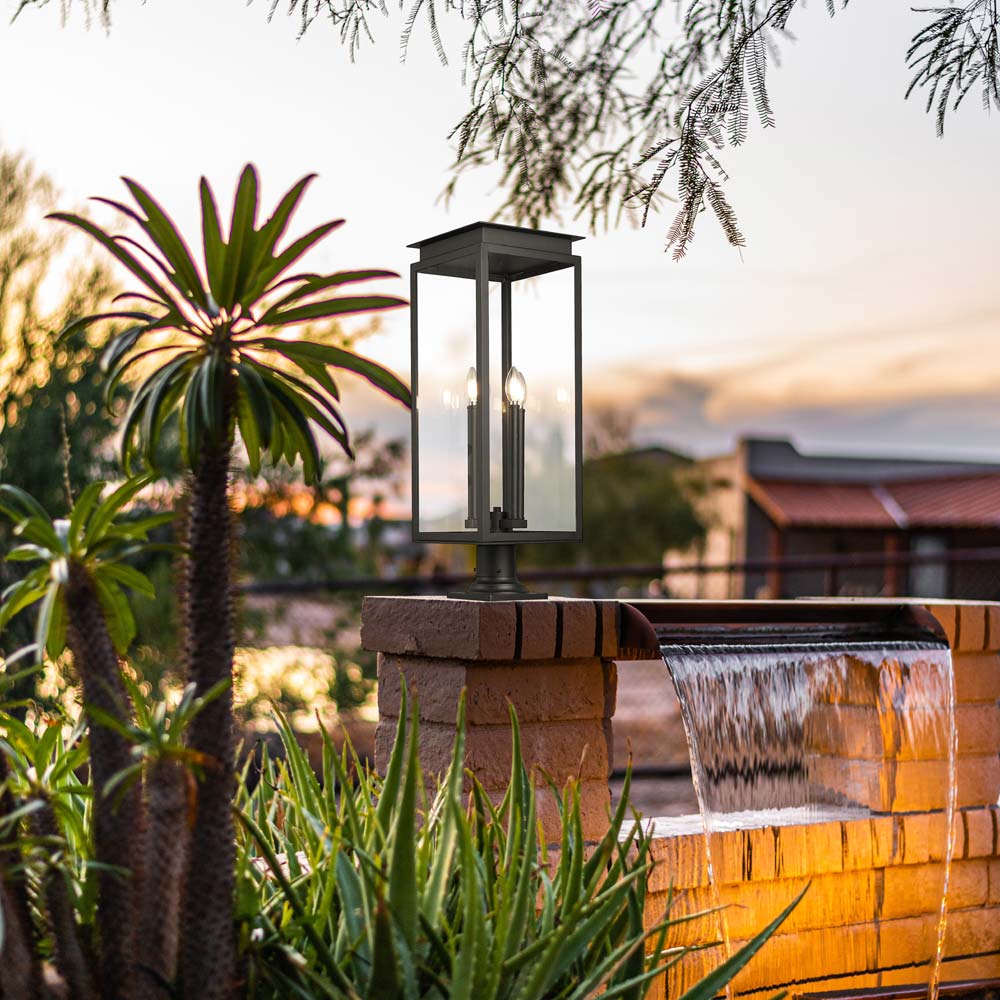Nova Round Outdoor Pier Mount Light in Outside Area.