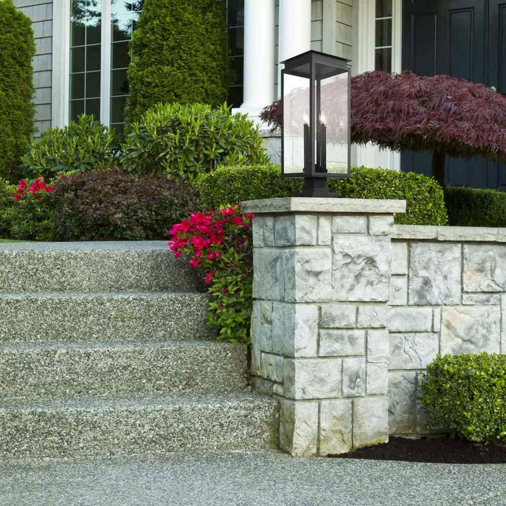 Nova Square Outdoor Pier Mount Light in Outside Area.