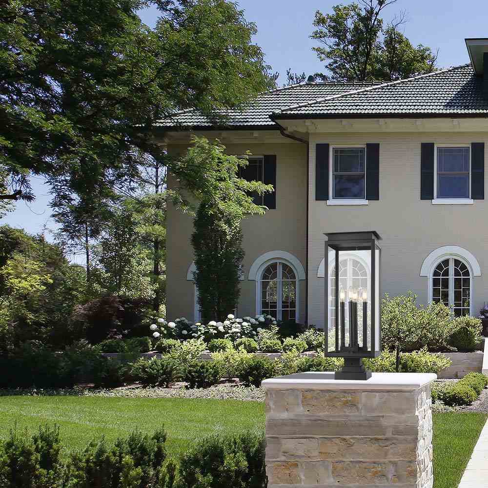 Nova Square Outdoor Pier Mount Light in Outside Area.