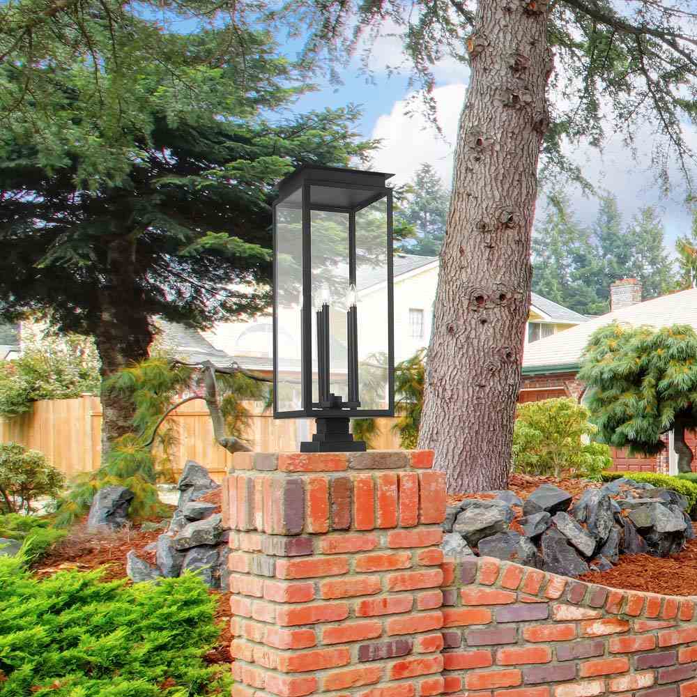 Nova Square Outdoor Pier Mount Light in Outside Area.