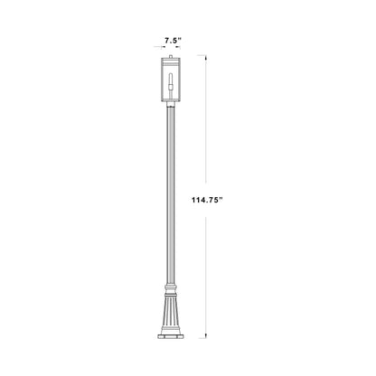 Nuri 519P Outdoor Post Light - line drawing.